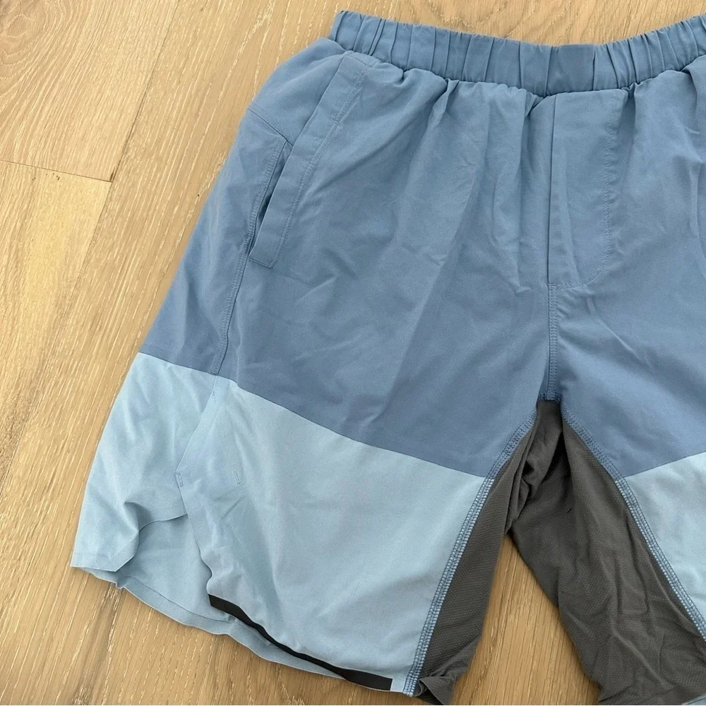 Lululemon Men's Blue Athletic Shorts Mesh Lined Train to Beach Swim Run Gym 7”